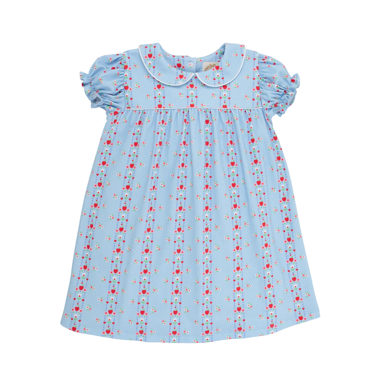 Holly Day Dress Pima First Day Flowers/Worth Ave White/Richmond Red