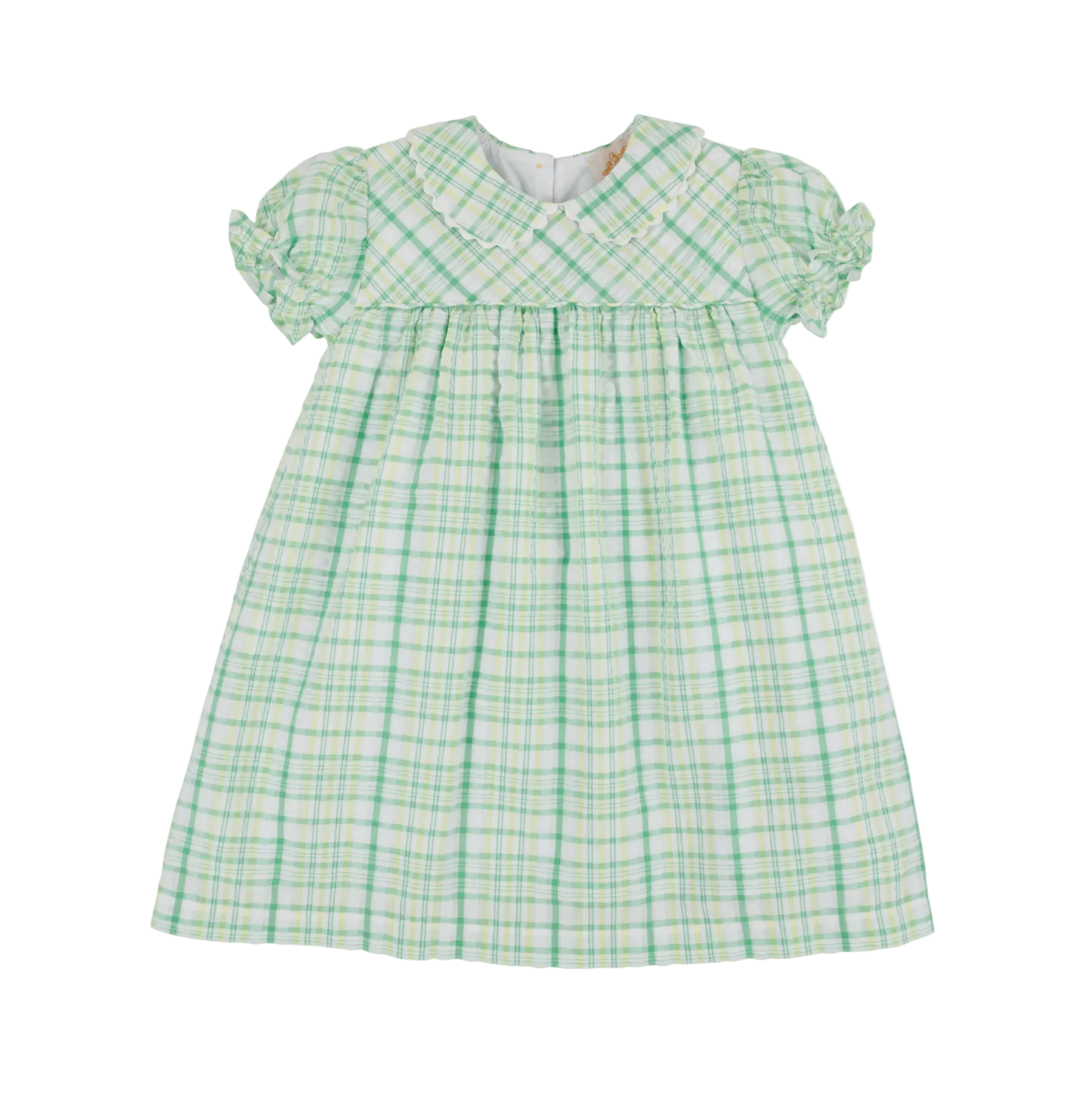 Holly Day Dress Seersucker Gibson Island Green and Lake Worth Yellow Sewanee Seersucker