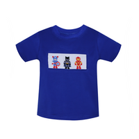 Houston Blue Shirt - Smocked Super Heroes- 2T