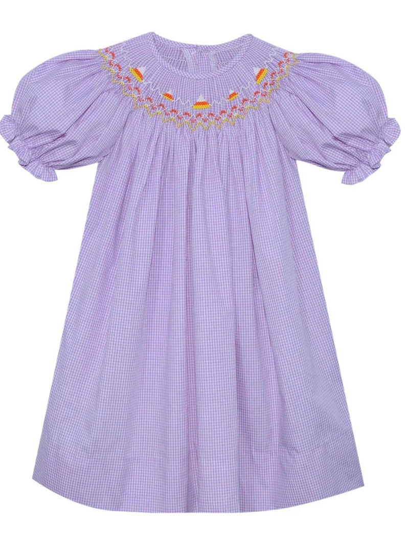 Purple Georgette Candy Corn Bishop Dress