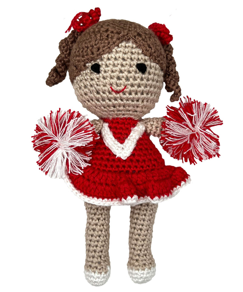 Cheerleader Knit Doll - Red and Black