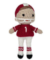 Football Player Knit Doll - Red and Black