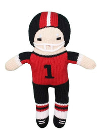 Football Player Knit Doll - Red and Black