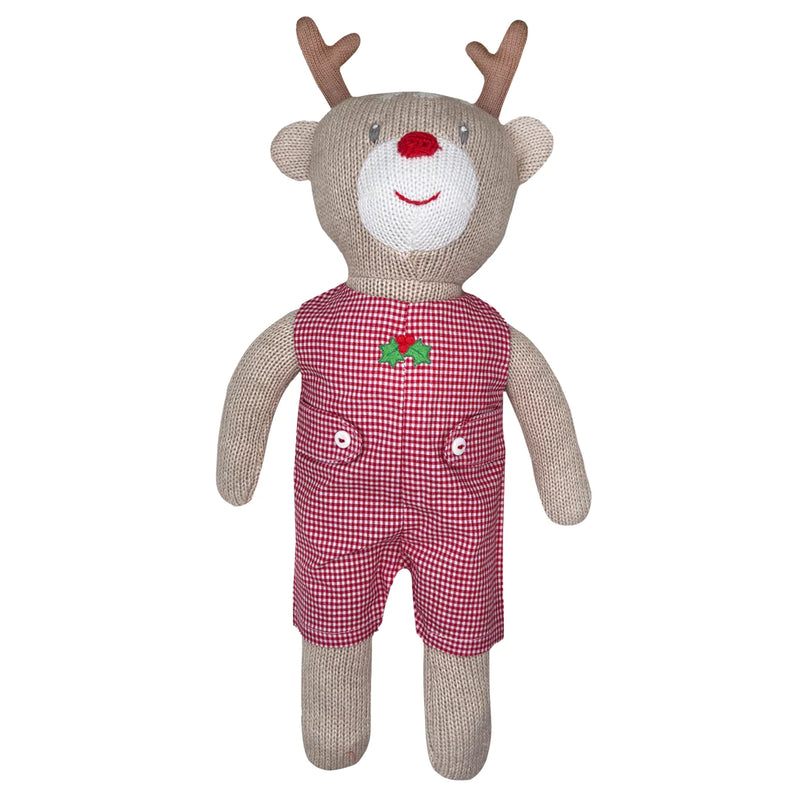 Knit Reindeer with Holly Romper