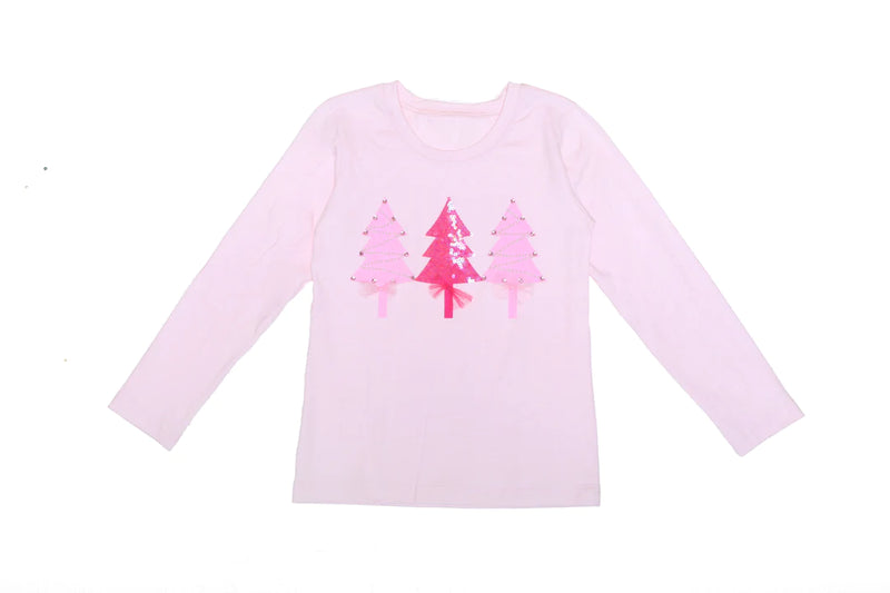 Glitz Tree Tee - Blush Pink- size 12