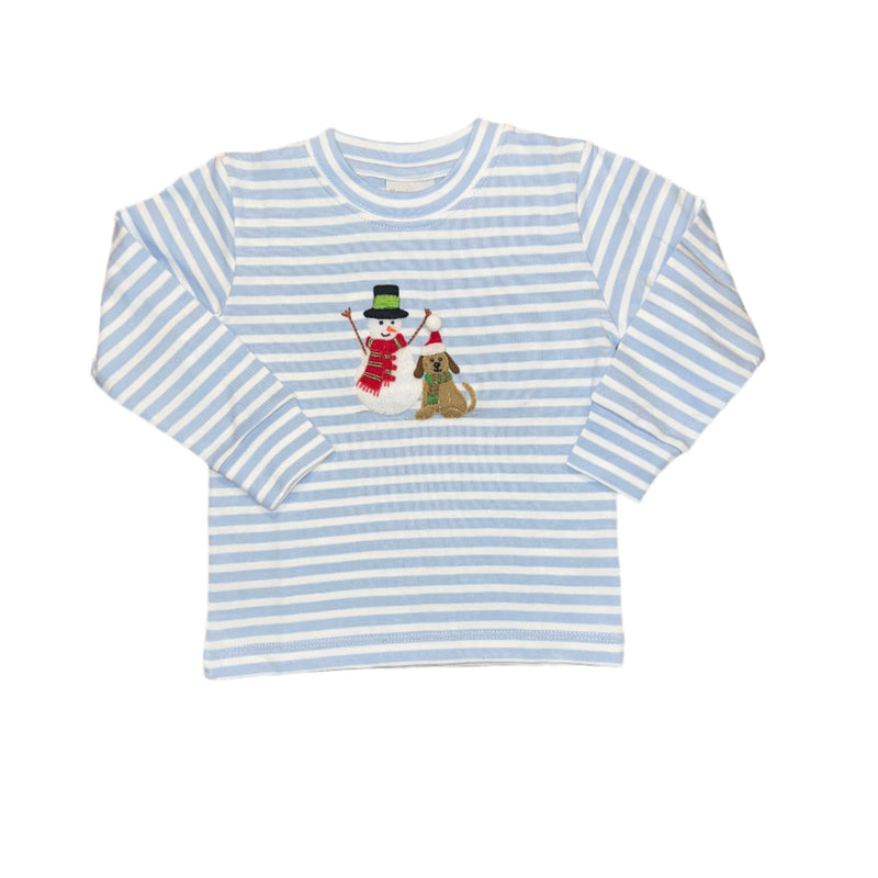 Frosty and Fred LS T-Shirt - Light Blue Stripes