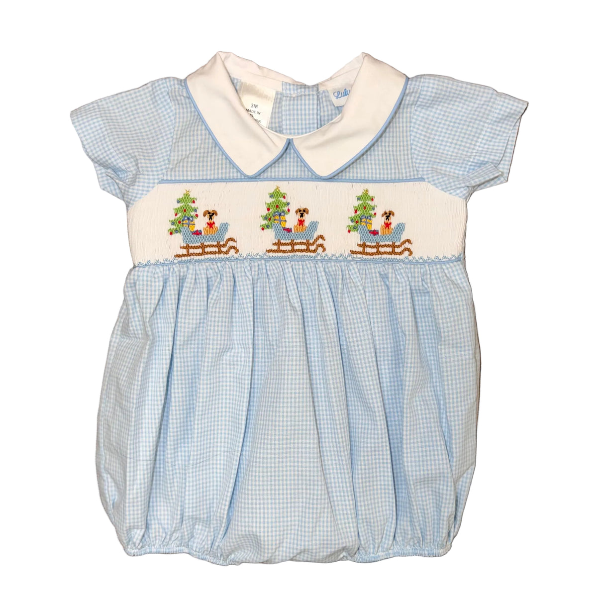 Smocked Puppy in Sleigh Bubble