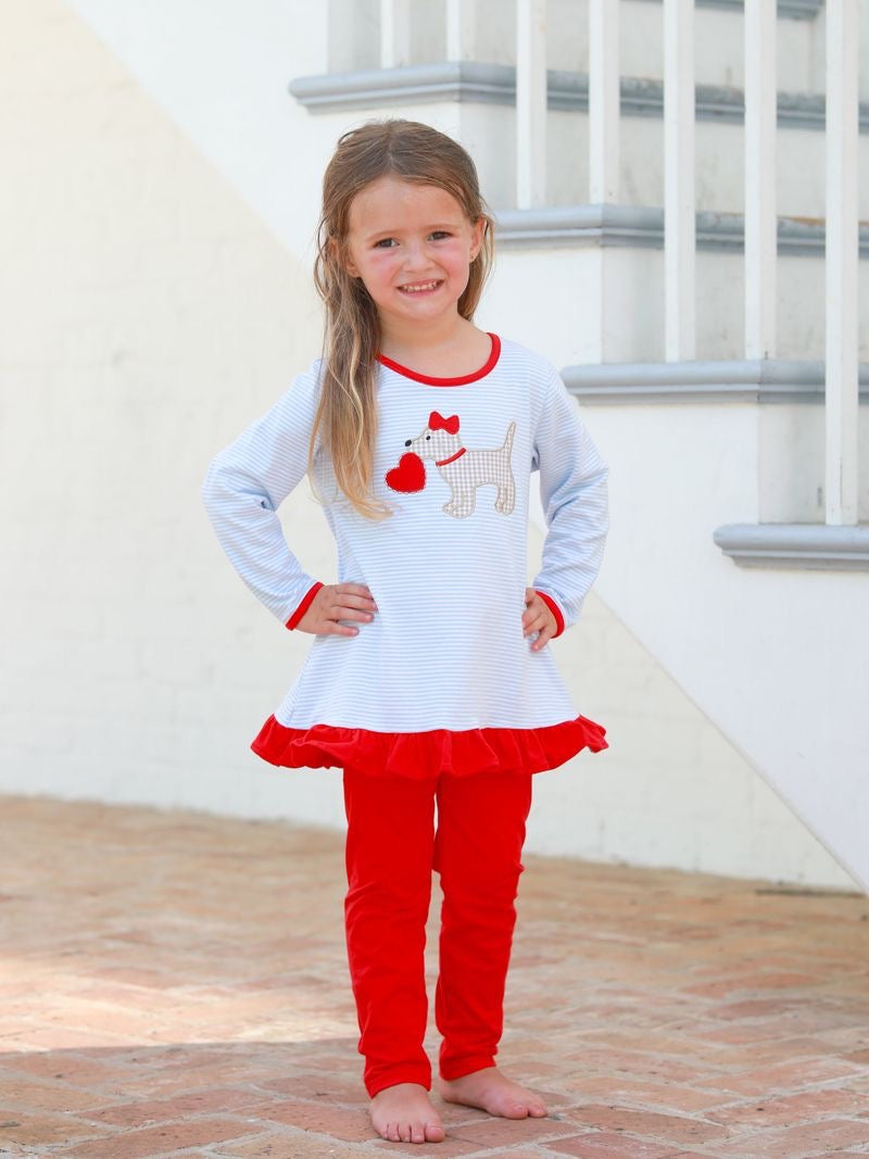 Puppy Love Ruffle Pants Set