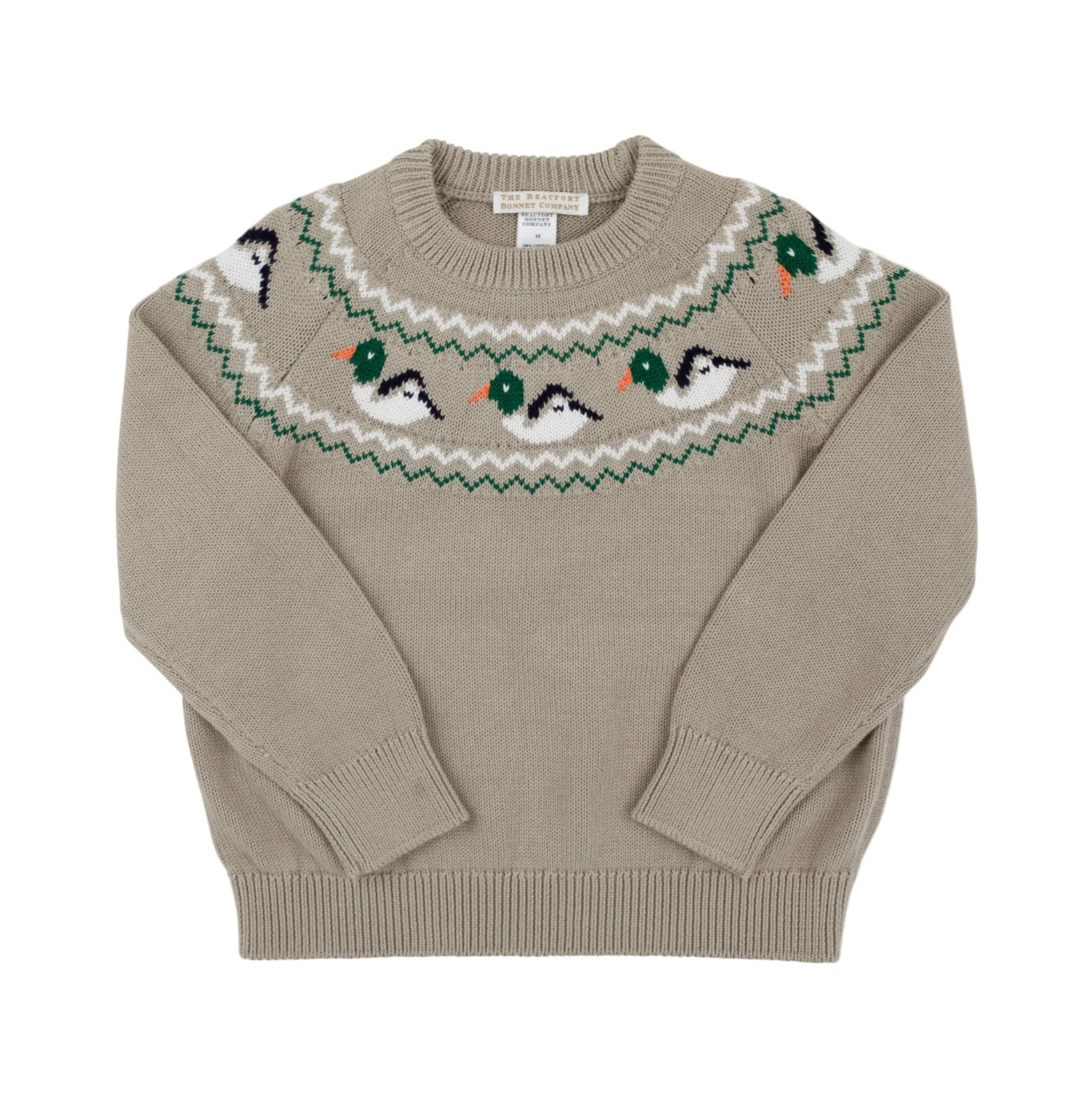 Isaac's Sweater - Fairisle Keeneland Khaki Ducks