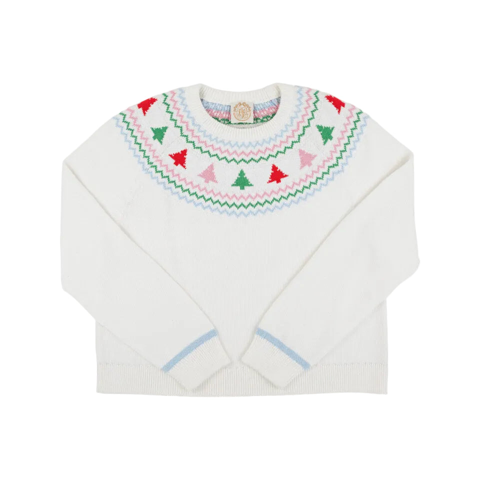 Isabelle's Sweater Fairisle Palmetto Pearl/Christmas Trees