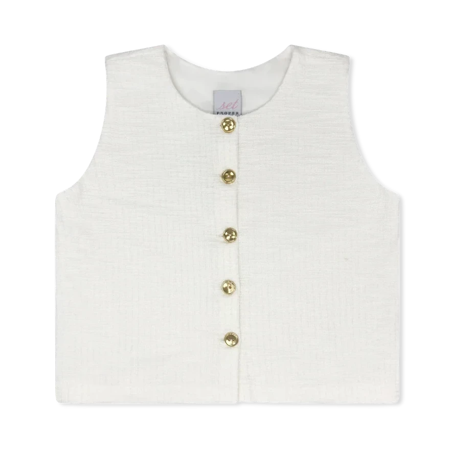 Proper Cream Tweed Jackie Top