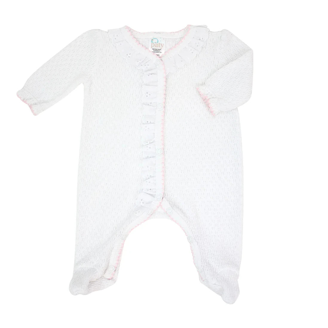 Pink Eyelet Footie