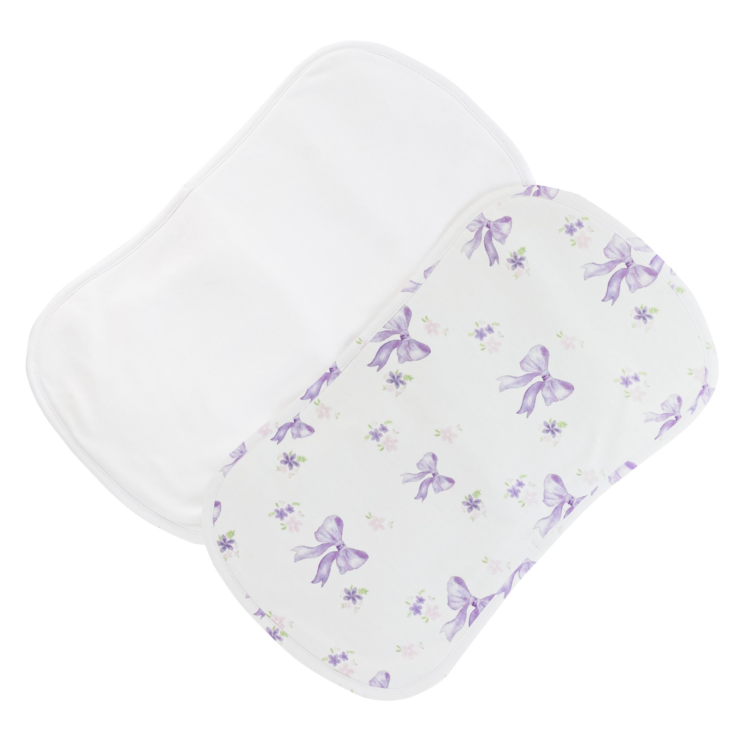 Lavender Bows Burp Cloth Set