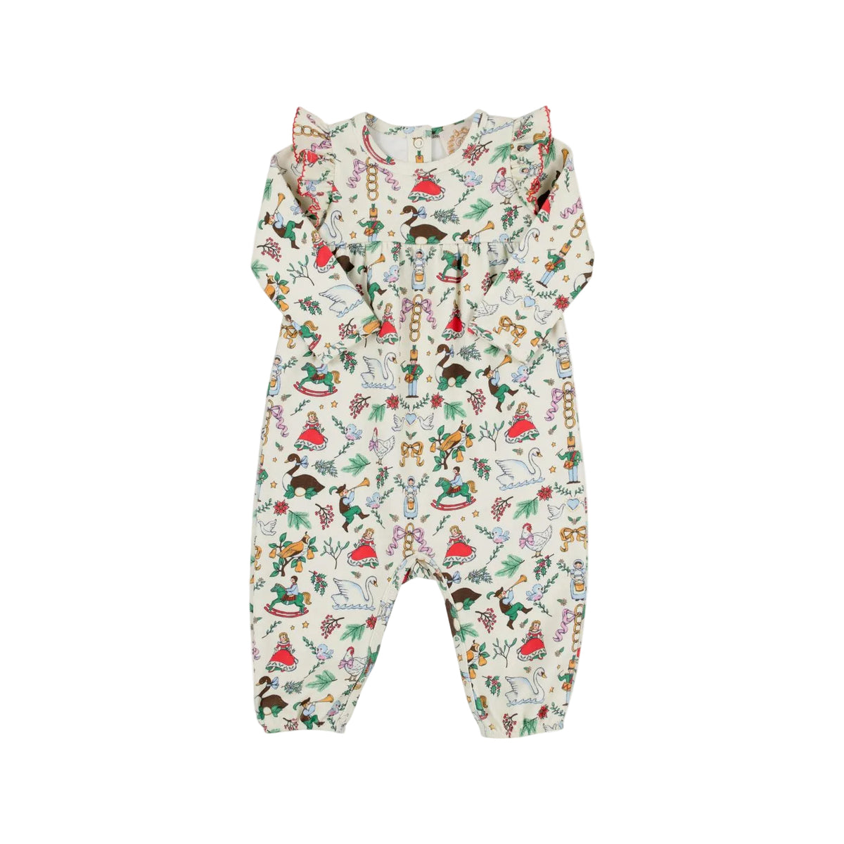 Leigh Ann Angel Sleeve Romper 12 Days of Christmas/Richmond Red
