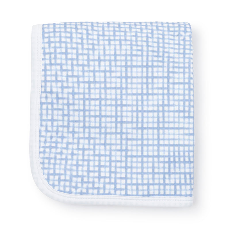 Light Blue Box Plaid Blanket