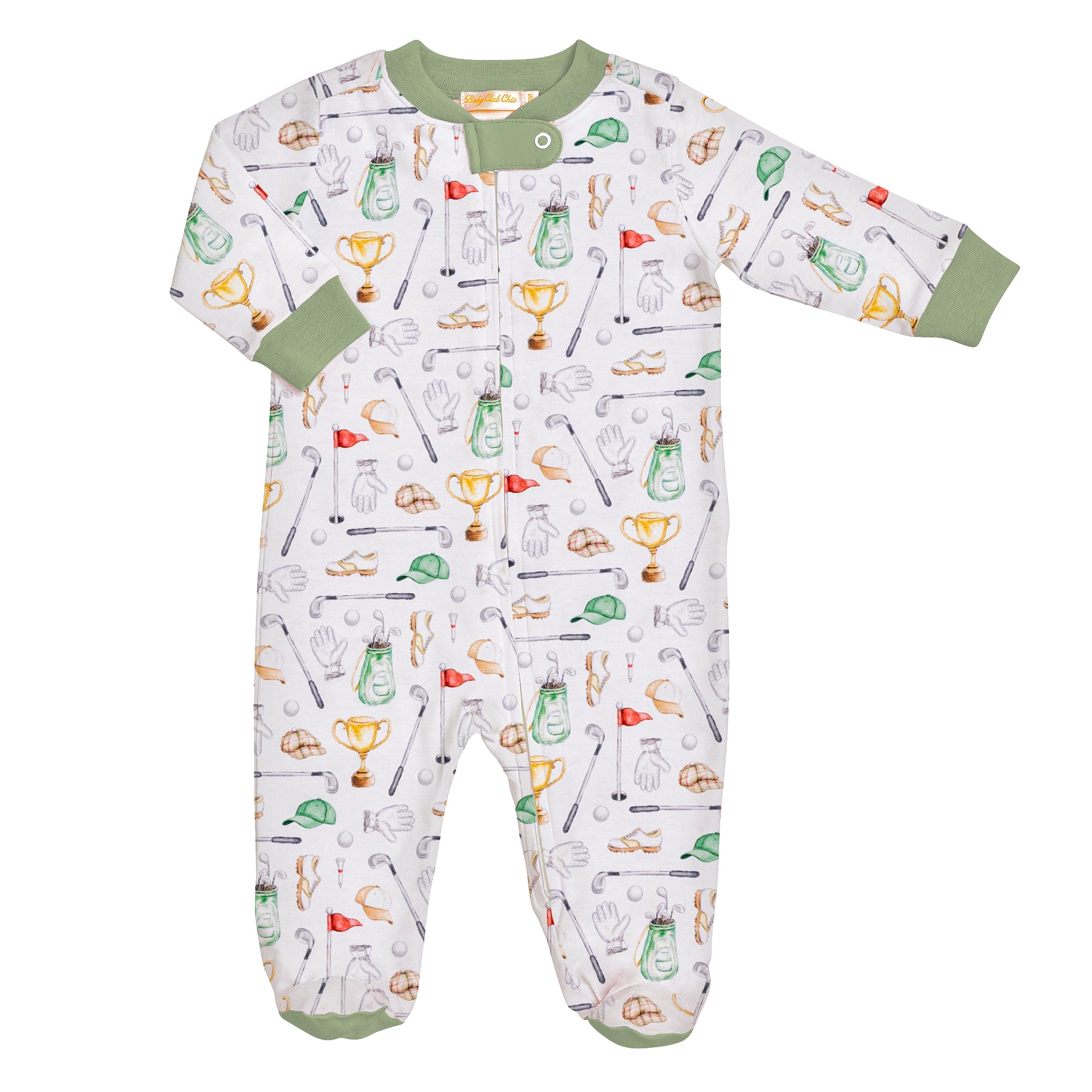 Little Champions Printed Pima Zipped Footie