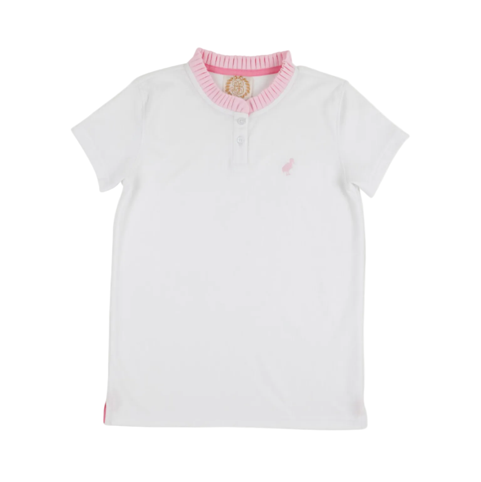 Little Miss Prim and Proper Polo Puff Sleeve Worth Ave White Palm Beach Pink