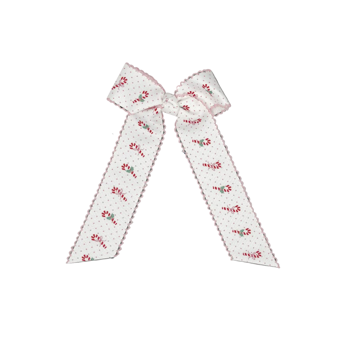 Lola Long Bow- Candy Cane