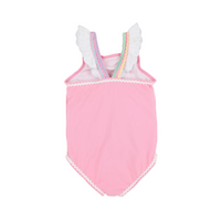 Long Bay Bathing Suit Hamptons Hot Pink Worth Ave White Multicolor