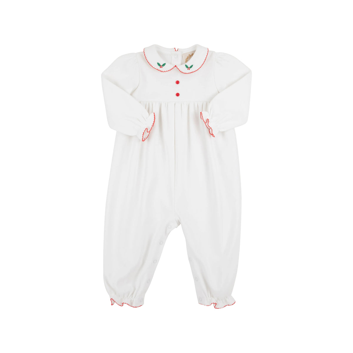 Long Sleeve Britt Romper Worth Ave White/Richmond Red/Holly
