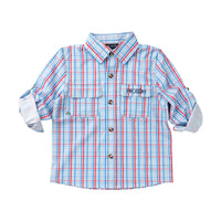 PRE-ORDER Long Sleeve Founders Kids Fishing Shirt - Patriotic Plaid