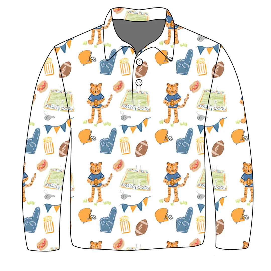 PRE-ORDER Long Sleeve Jackson Polo- Game Day Tiger
