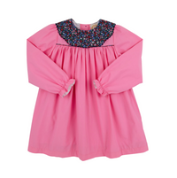 Long Sleeve Mary Dal Dress Hamptons Hot Pink/Fairfax Farm Floral