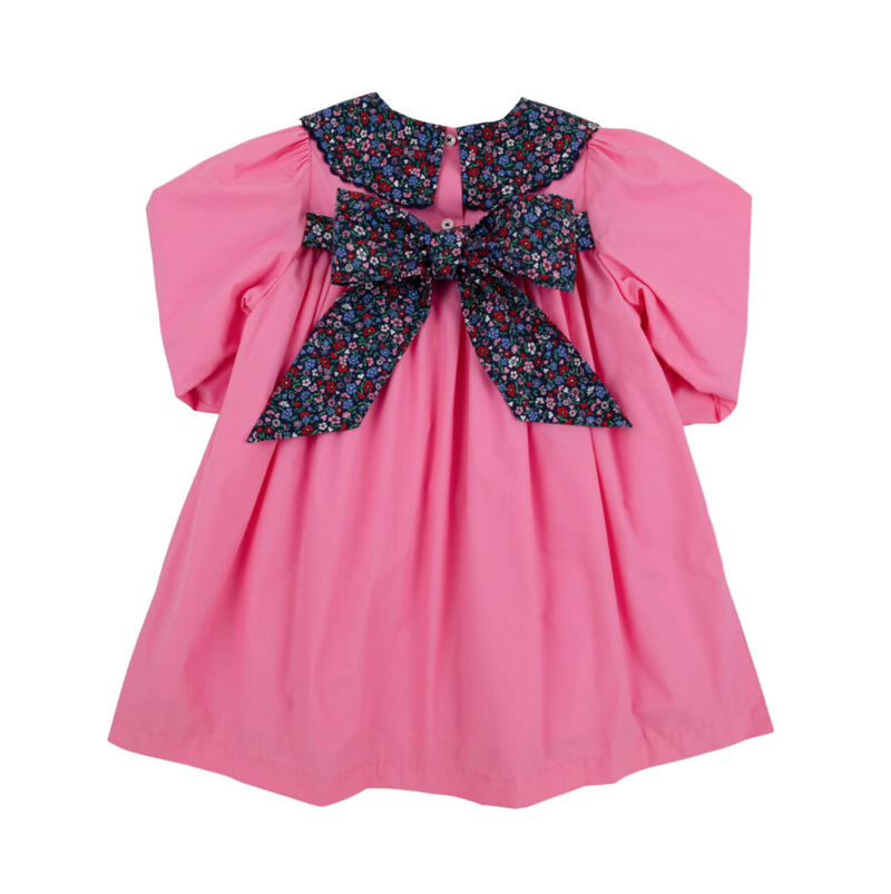 Long Sleeve Mary Dal Dress Hamptons Hot Pink/Fairfax Farm Floral