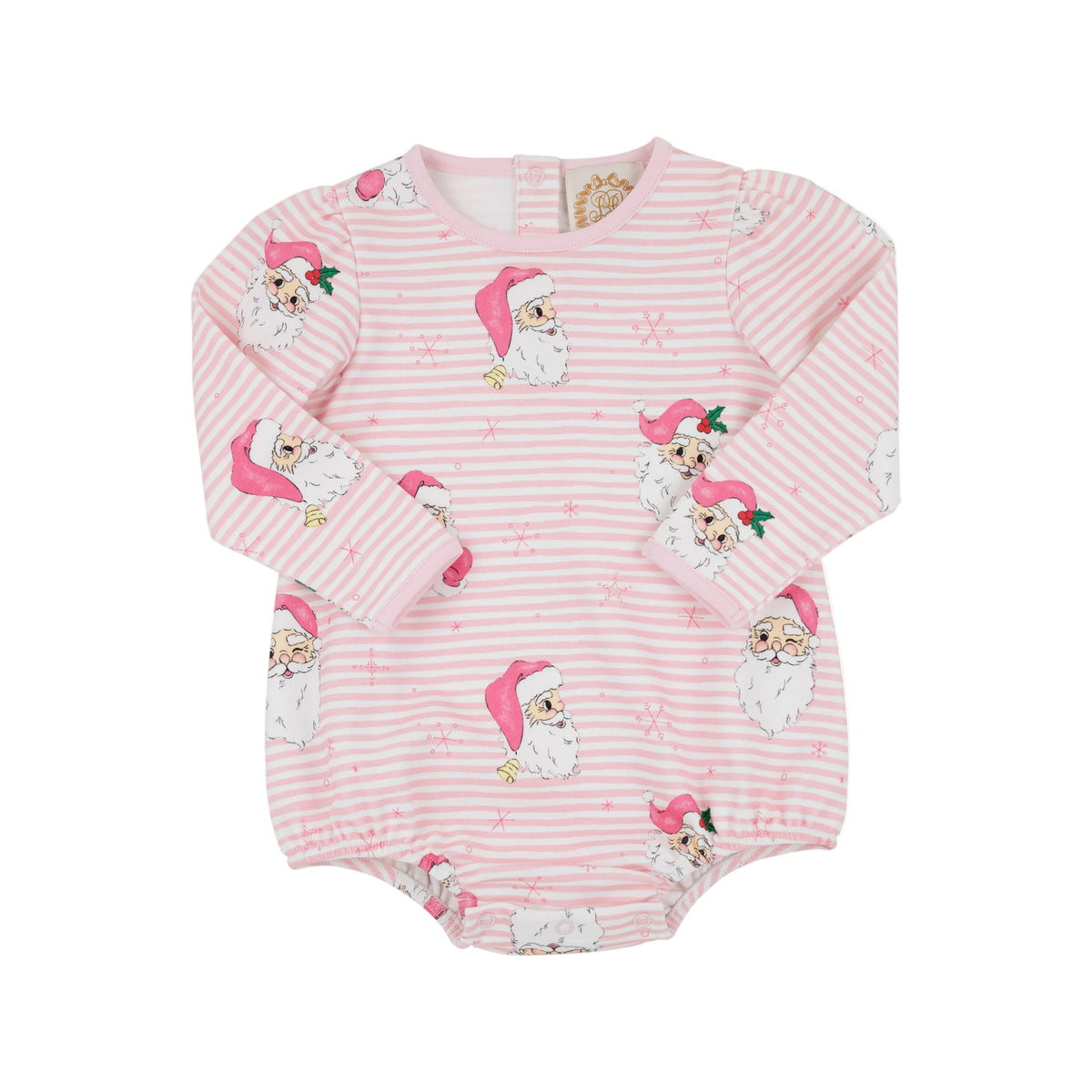 Long Sleeve Penny's Play Bubble Dear Santa (Palm Beach Pink Stripe)/Palm Beach Pink