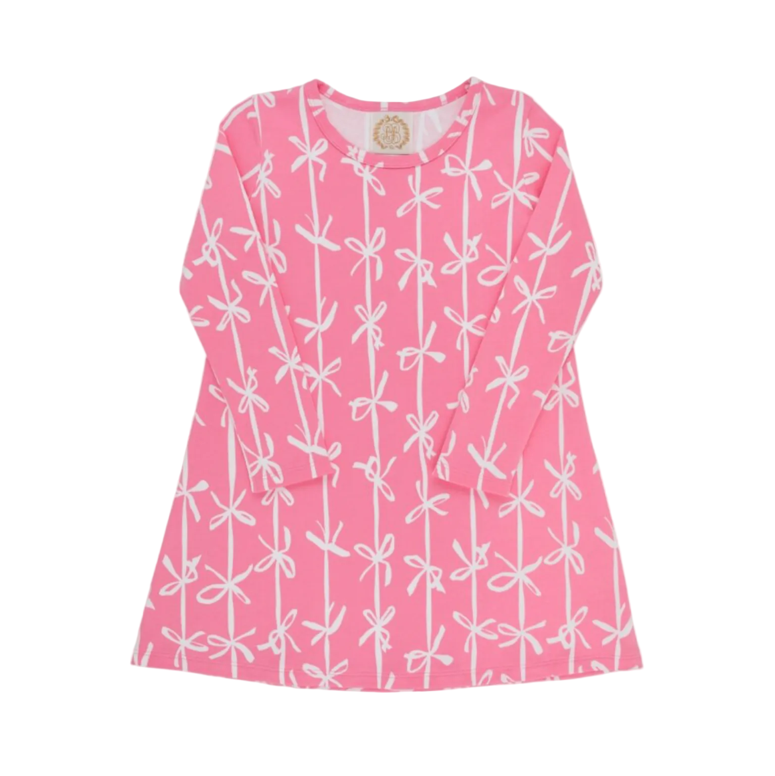 Long Sleeve Polly Play Dress Heavy Weight Braselton Bows (Romany Rose)