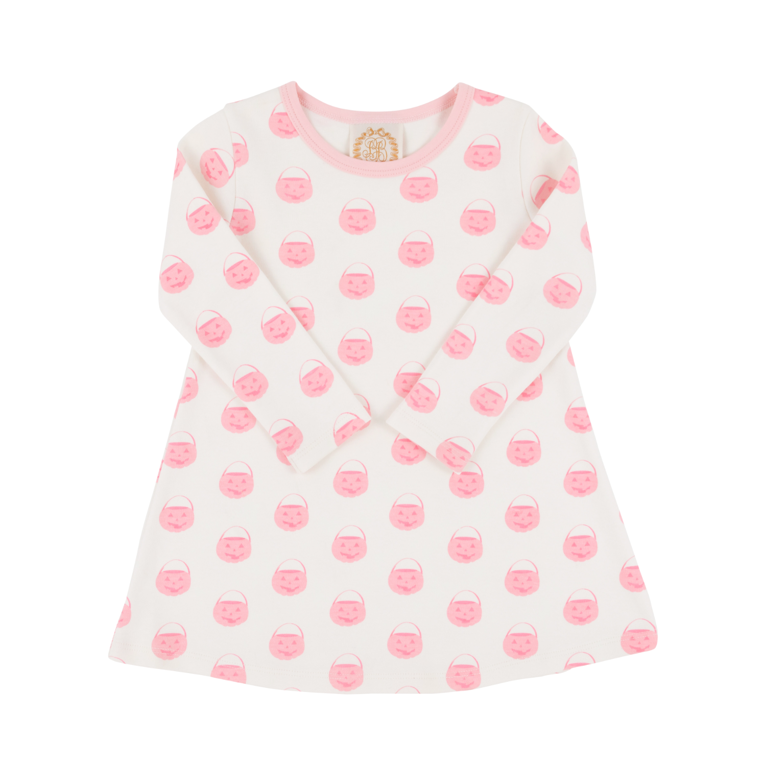 Long Sleeve Polly Play Dress Vintage-Prep Pumpkin Pails (Sandpearl Pink)/Sandpearl Pink
