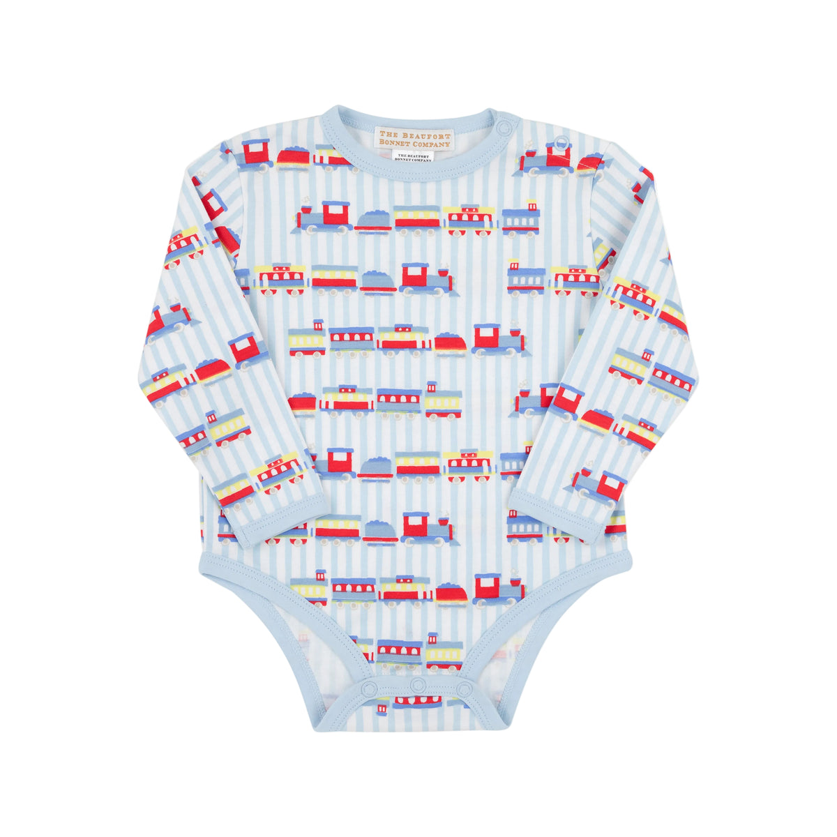 Long Sleeve Walt Onesie Choo Choo Coming Through/Buckhead Blue