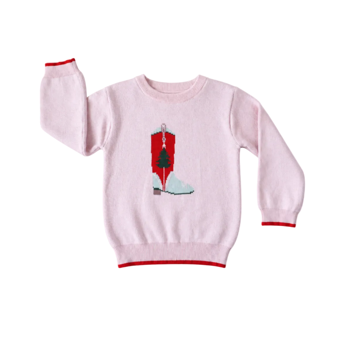 Lulu Sweater Holiday Boots Pink