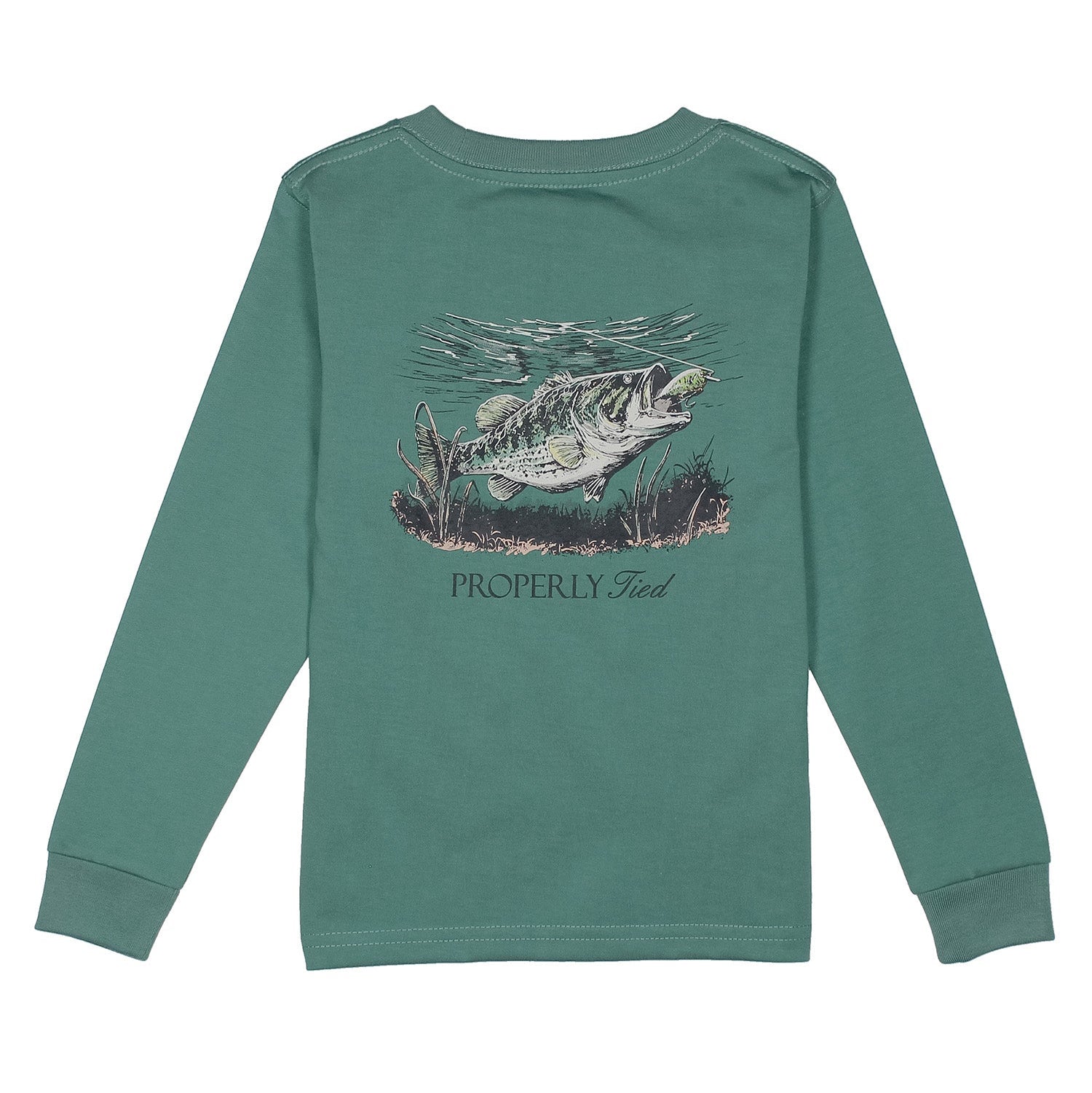 Set The Hook LS Marine Green T-shirt