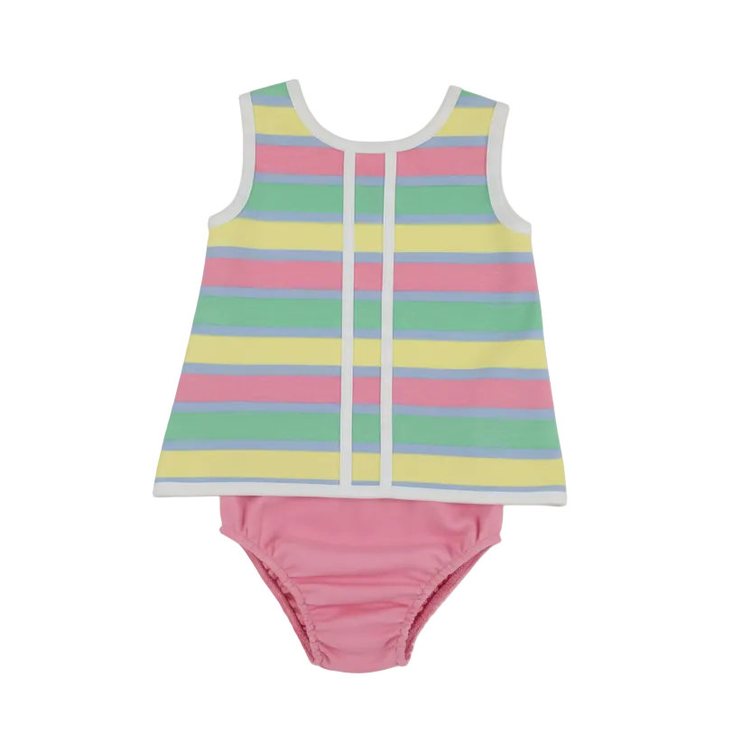 Mary Simms Bloomer Set Pima Samford Stripe (Hamptons Hot Pink) Hamptons Hot Pink
