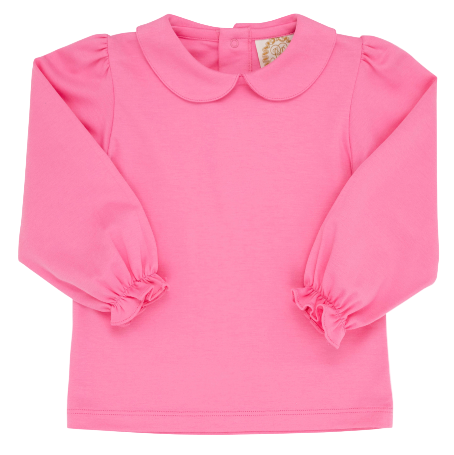 Maude's Peter Pan Collar Shirt Pima LS Hamptons Hot Pink