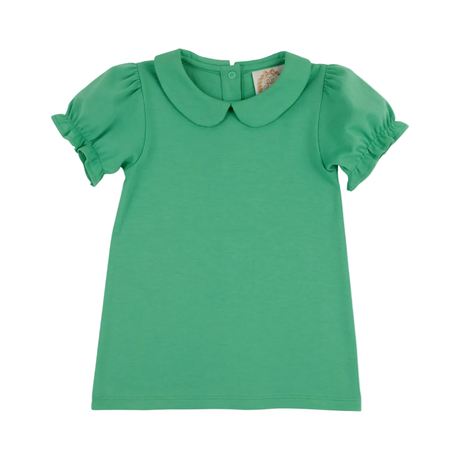 Maude's Peter Pan Collar Shirt Pima SS Gibson Island Green