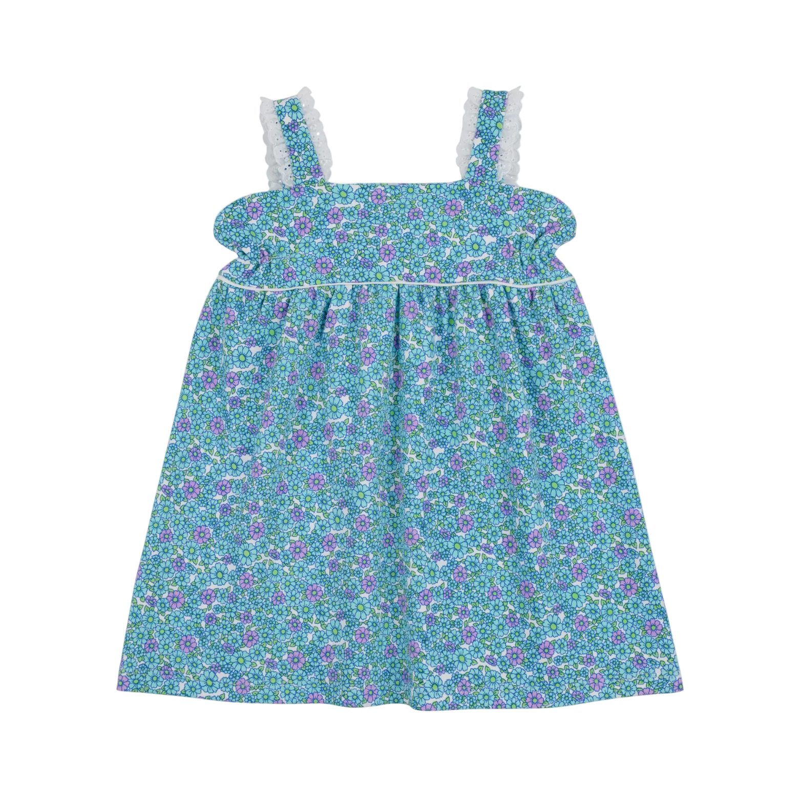 Millie Day Dress Pima Fitzroy Floral Worth Ave White