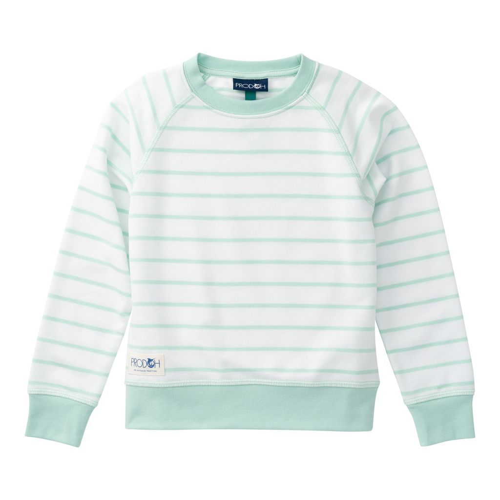 PRE-ORDER Girl's Crew Control Sweatshirt - Mint Green Stripe