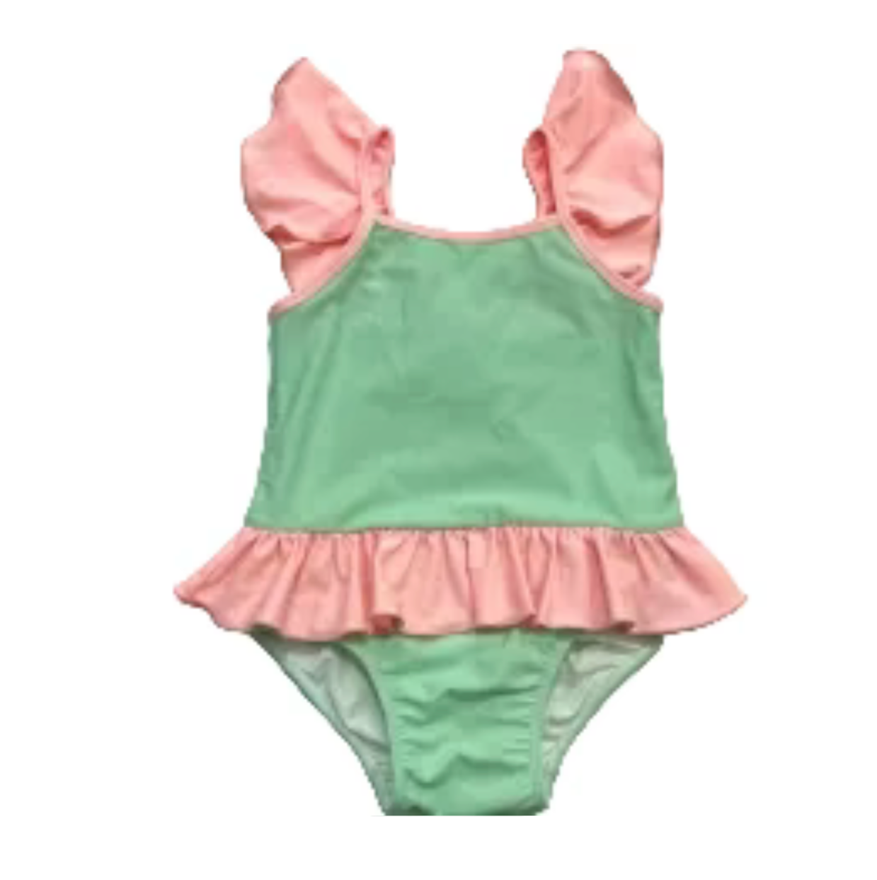 Mint with Coral Bow Swimsuit