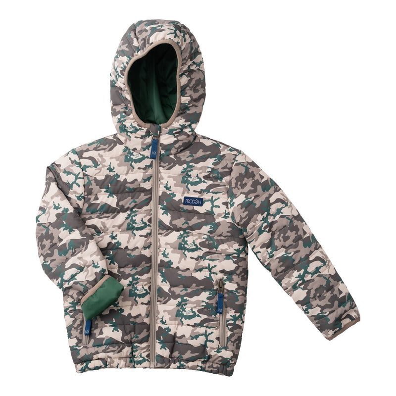 PRE-ORDER Hooded Puffer Jacket- Neutral Camo