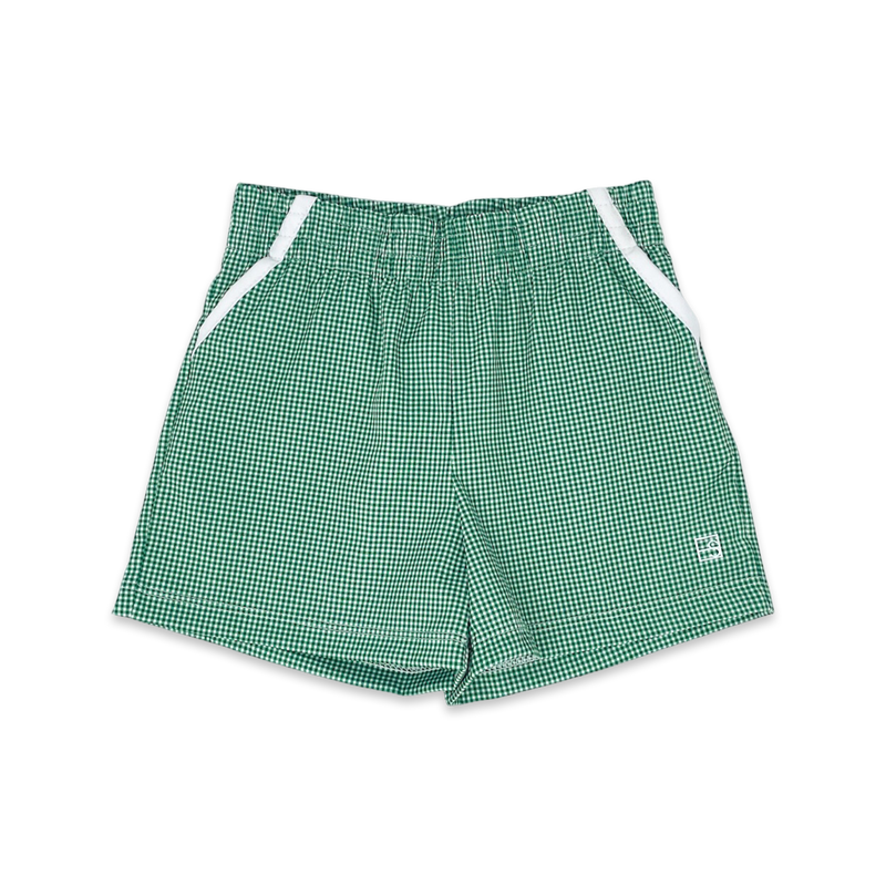 Nathan Short - Augusta Green Minigingham, Pure Coconut