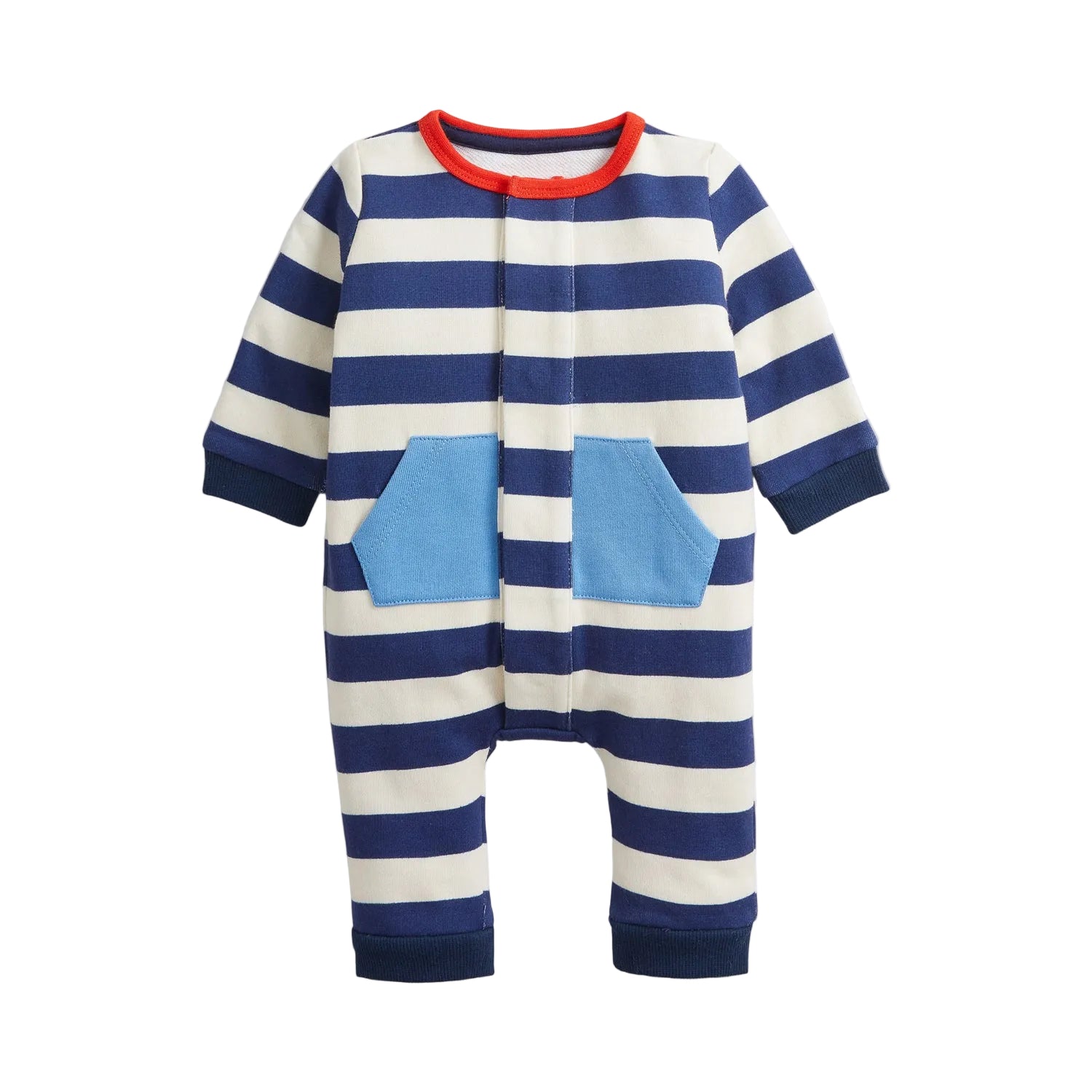 Navy Stripe French Terry Romper