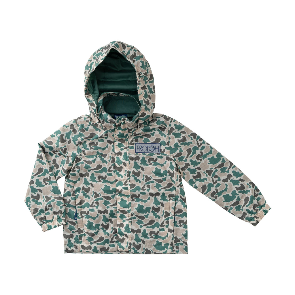 Neutral Break Point Camo Boys Reflective Rain Jacket – Max + Molly