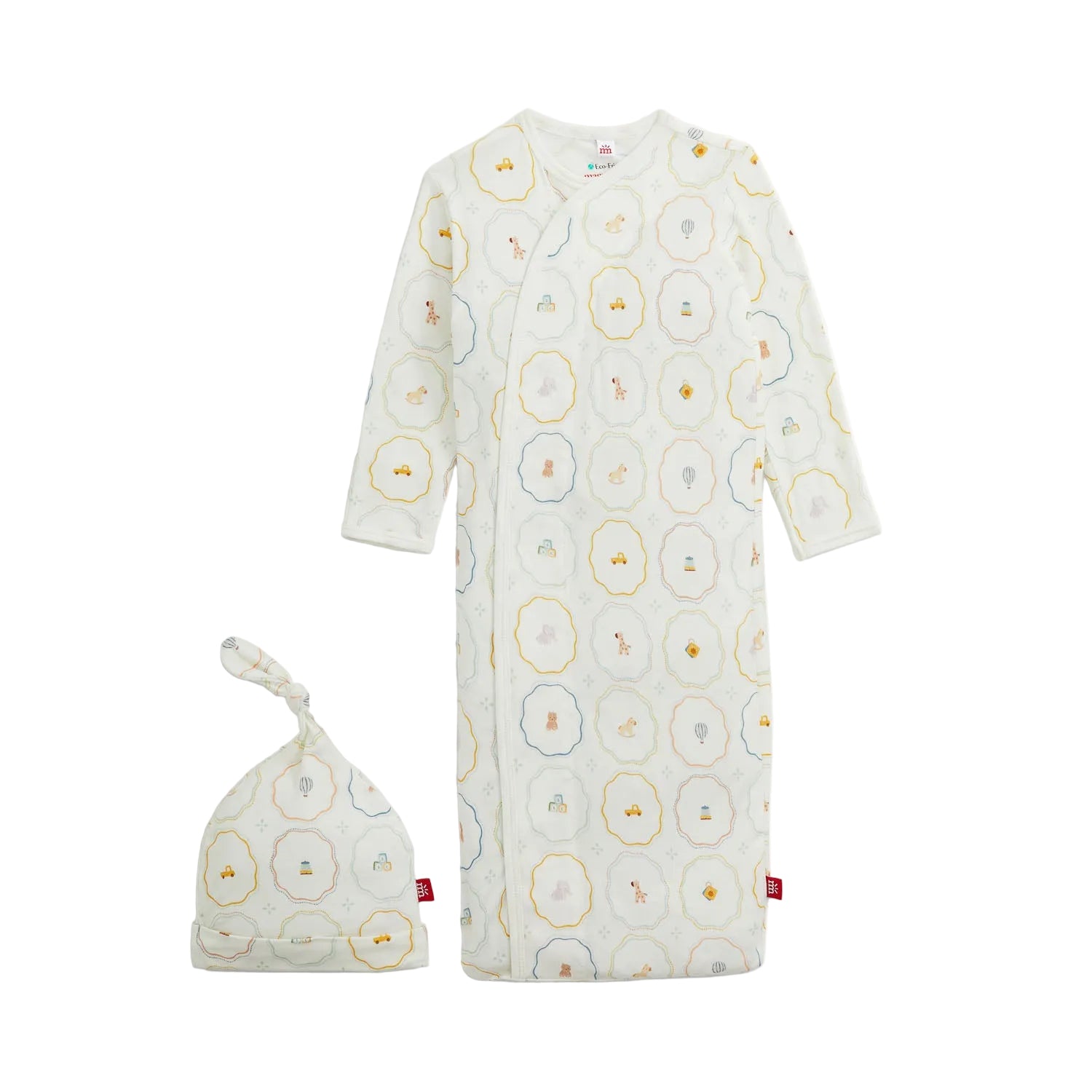 Nursery Magic Cream Modal Gown + Hat Set