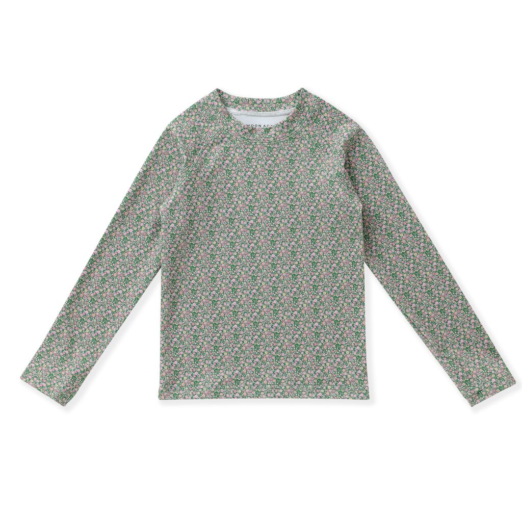 Olive Ditsy Top W/ Finger Hole