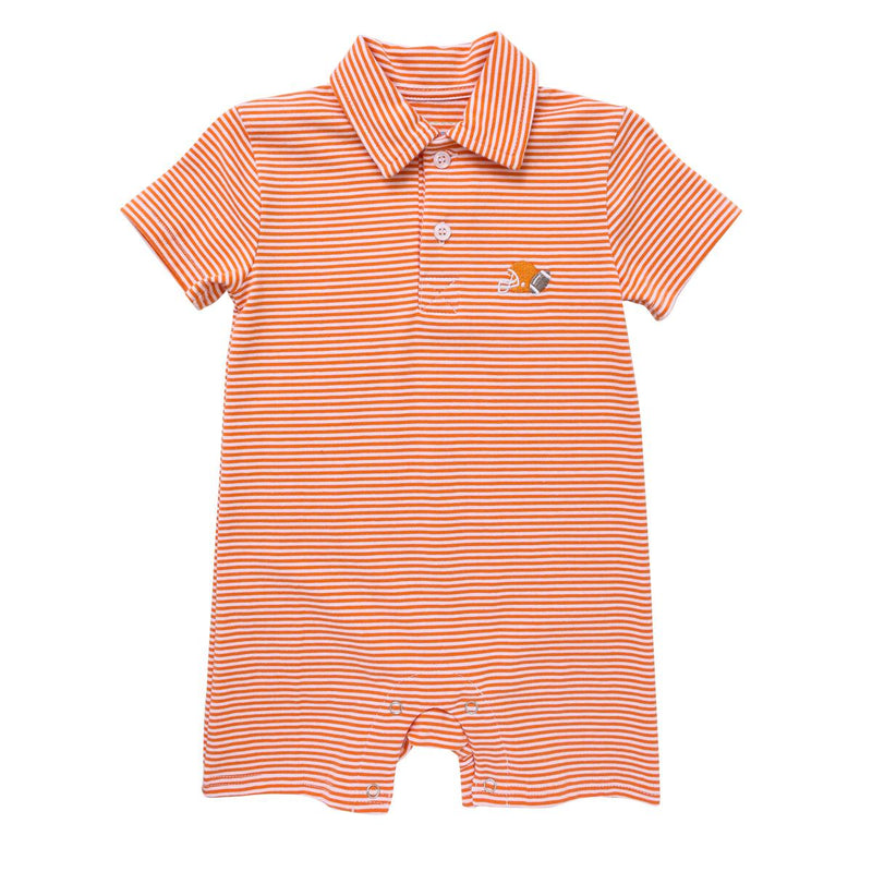 Orange Stripe Game Day Romper