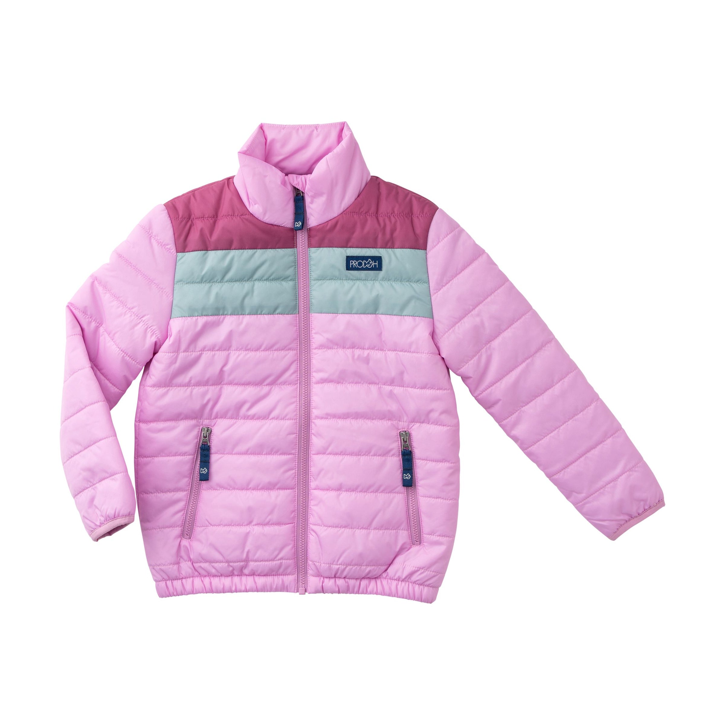 Orchid Colorblock Girls Puffer Jacket