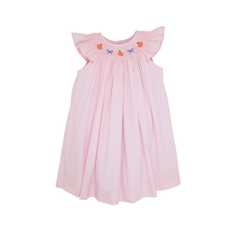 Palm Beach Pink/Pumpkins Sandy Smocked Dress-Angel Sleeve