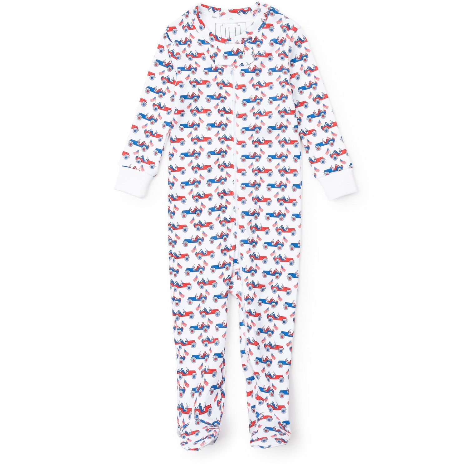 Parker Zipper Pajama Patriotic Jeeps